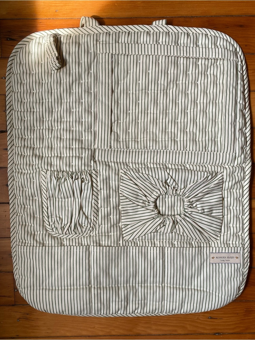 Konges Slojd Striped Baby / Child Car Organizer Vehicle Pad, NWT Tags Unattached